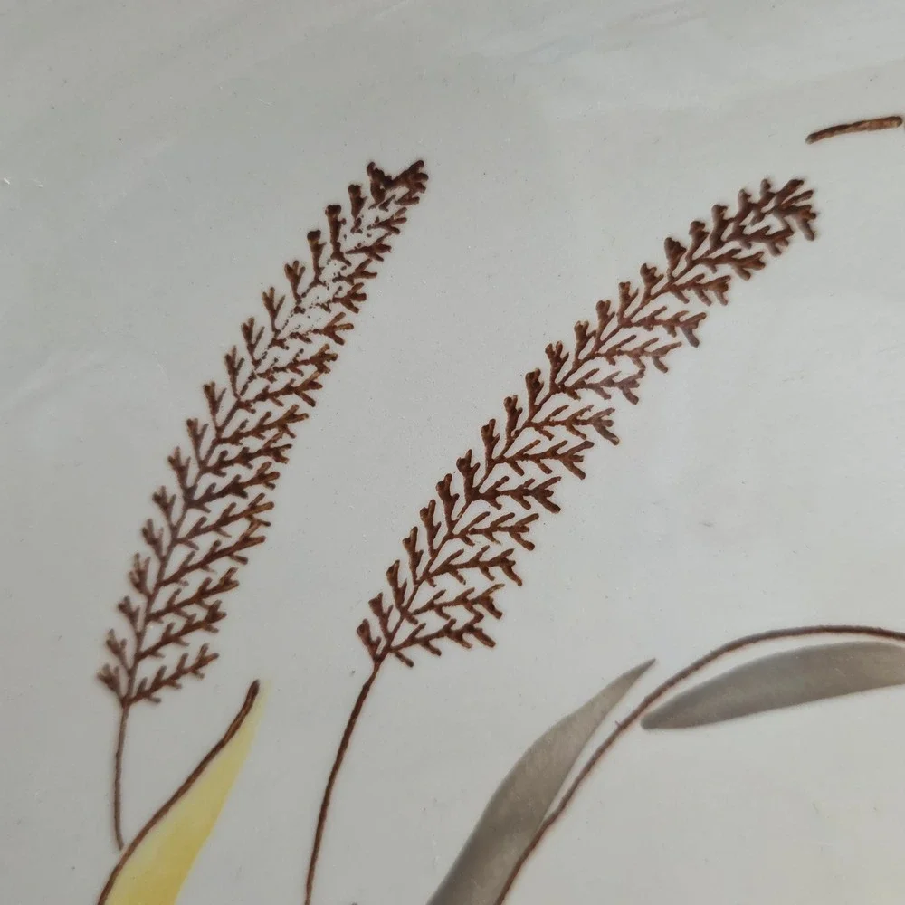 Vintage‎ 1958 Stetson China Co Handpainted Wheat Oval Serving Platter Ovenproof